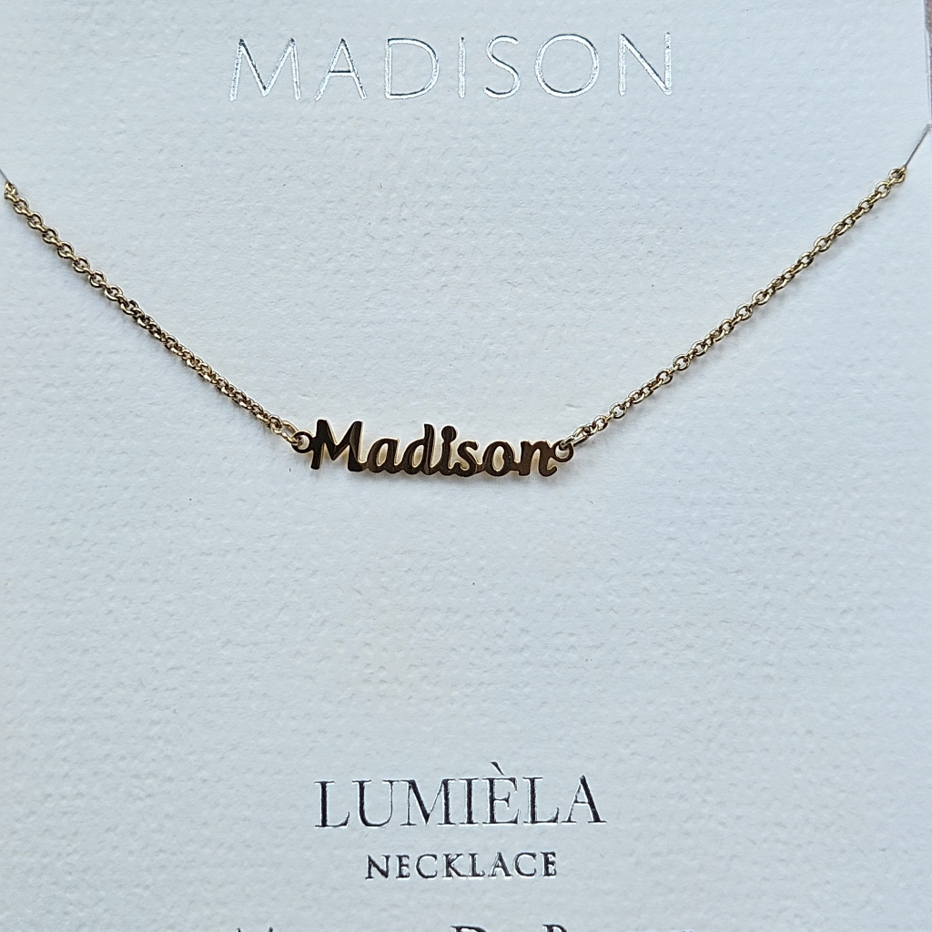 Madison Script Name Chain Goldtone Necklace